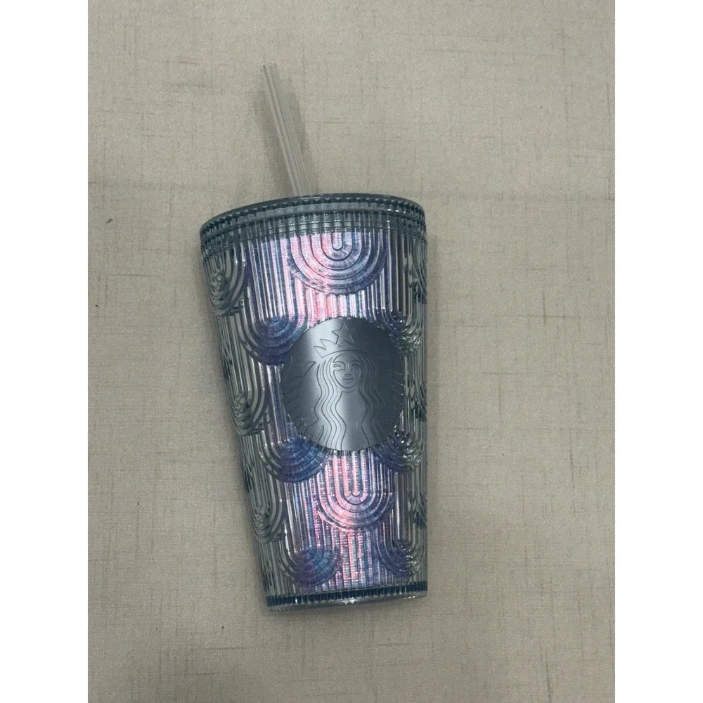 Starbucks 2022 Spring Mermaid Iridescent Holographic Wave 16 Oz Cold Tumbler
